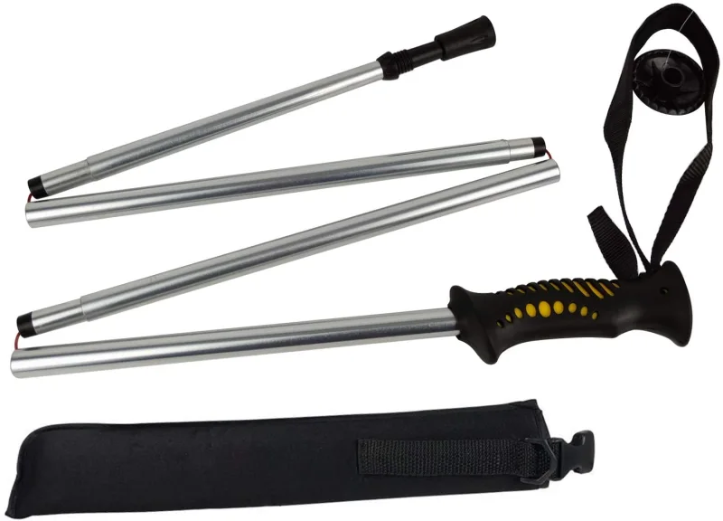 Aventik Fold-able Wading Staff Water Depth Safety Warning Sign Coated Stainless Steel Core T7075 Aluminum Body Corrosion Resistance