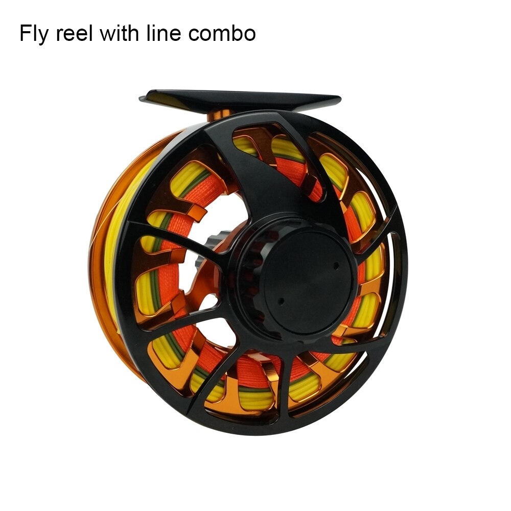 Aventik Double Color Large Arbor CNC Machined Fly Fishing Reel Left Right Handle Changed Fishing Reel With Swicth Lines Kit