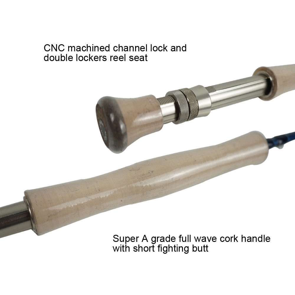 Aventik IM12 7ft9inch LW8 Japan Nano Saltwater Bass Fly Fishing Rod Fast Action Kayak Boat Matt Black Blue Fishing Fly Rods