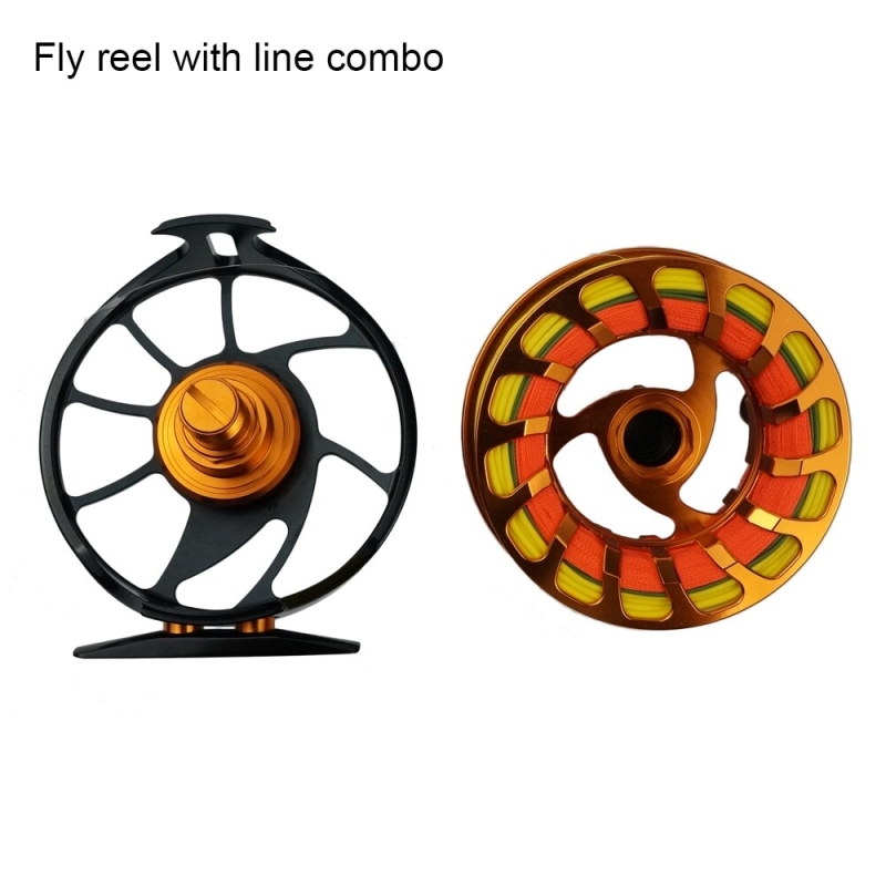 Aventik Double Color Large Arbor CNC Machined Fly Fishing Reel Left Right Handle Changed Fishing Reel With Swicth Lines Kit