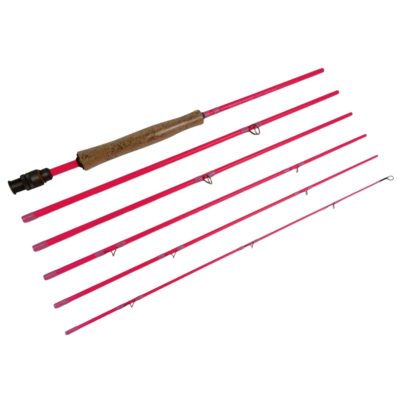 Aventik Economic 6 pieces Travel Fly fishing rods 8’9” LW4/5, 9&#39;1’’ LW5/6, 10’3” LW2/3, Pink for Ladies