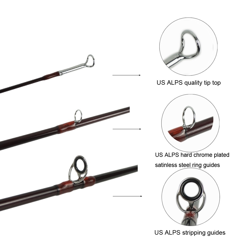 Aventik Fly Fishing rods IM8 Medium Fast Action Graphite Carbon Fly Rod &amp; Tube