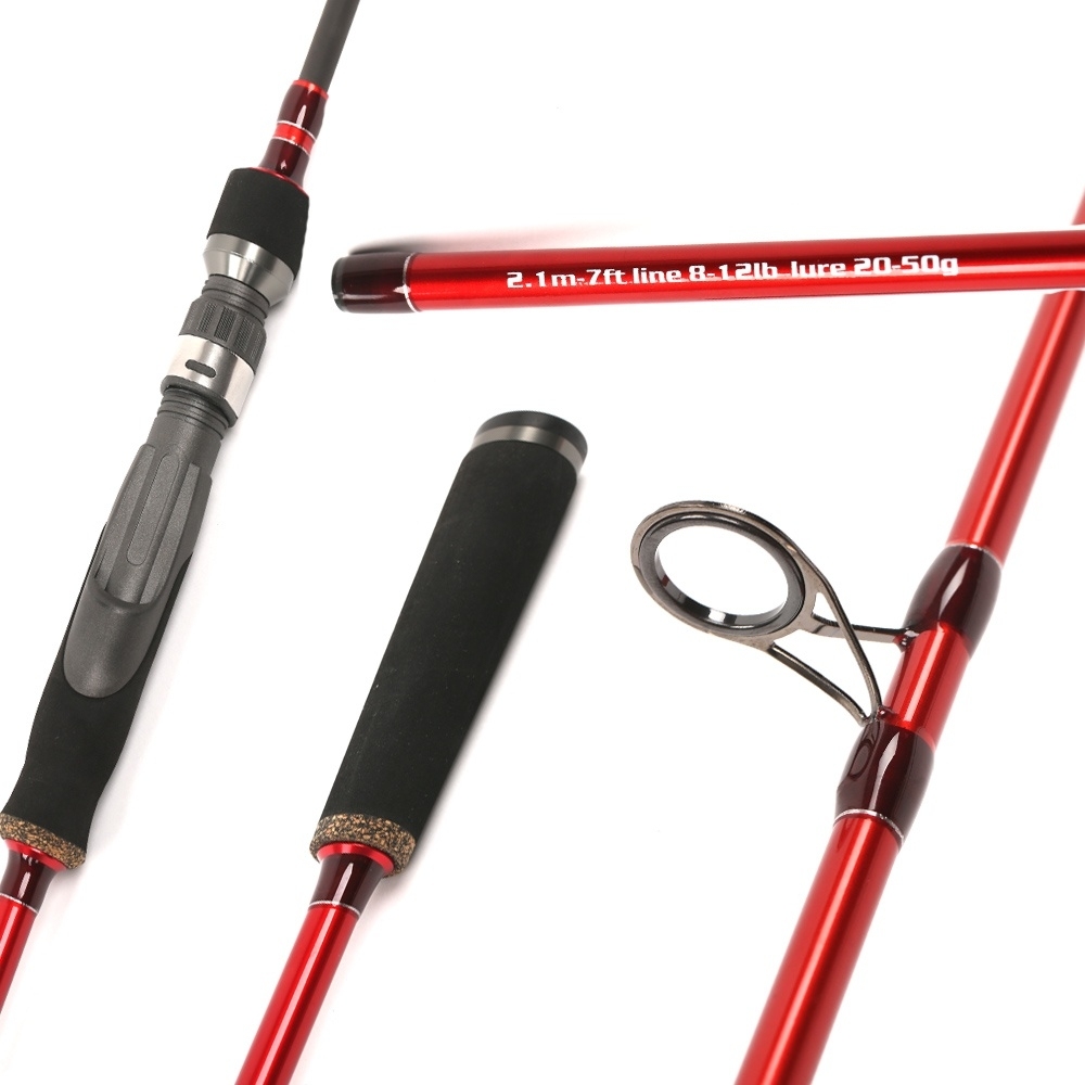 Aventik Portable Fishing Rod Travel Spinning Fishing Rod, IM8 4 Pieces Spinning Rod 7ft (2.1m) for Outdoor Sports Fish Rod Tool