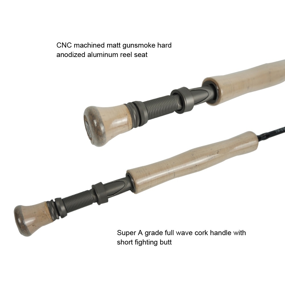 Aventik 7FT 9In 8wt 4PC IM12 NANO Bass Fly Fishing Rods, Kayak, Boat,Fast Action