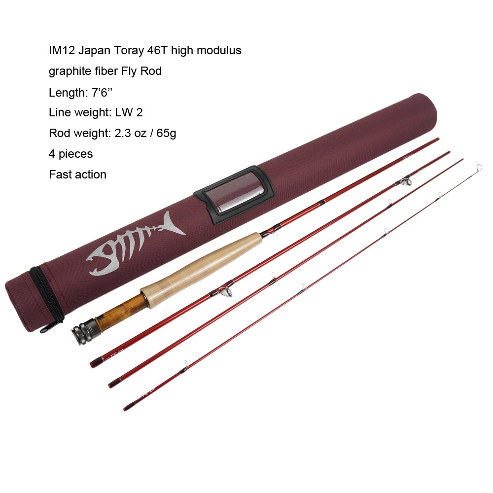 Aventik IM12 Japan Toray 46T Fly Rods 7'6'' 8'0'' 8'6'' 4sec Fast Action Super