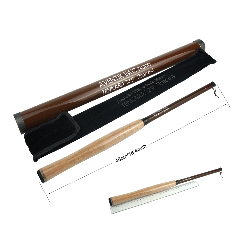 Aventik Pro IM12 Nano 6:4 Action Tenkara Rods 3 Most Used Sizes All Water Conditions Quality Carbon Tube Packing, Extra Spare Sections Included,10&amp