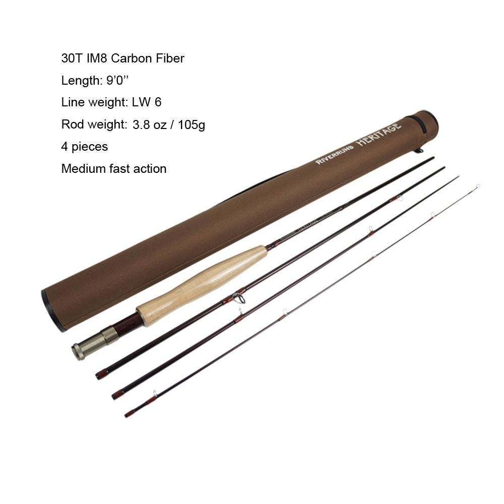 Aventik Fly Fishing rods IM8 Medium Fast Action Graphite Carbon Fly Rod &amp; Tube