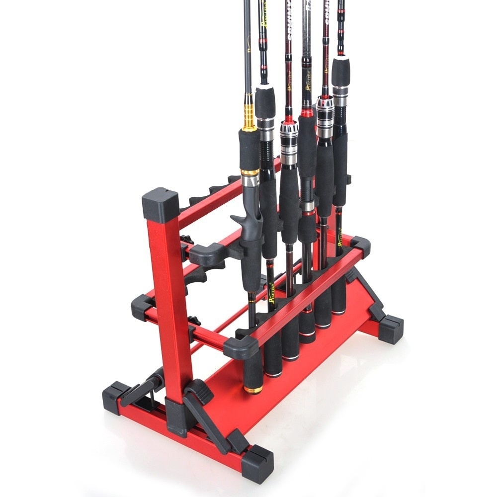 Aventik Mini Fishing Rod Holder Aluminum 12-Rod Fishing Rod Shelf/Rack