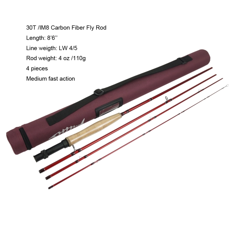 Aventik All Times IM8 Graphite 8.6/9/10ft 4pc Medium fast action Fly Fishing Rod with Cordura Rod Tube