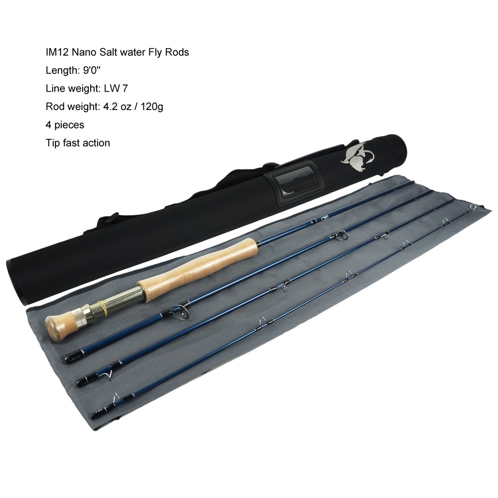 Aventik IM12 Nano 9FT LW7/8/9/10/11/12/14 Light Weight Saltwater Fly Fishing Rods