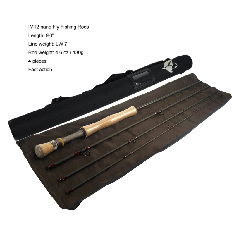 Aventik Super Light Fly Rod IM12 9'6''ft LW7 Japan Nano Fly Fishing Rod