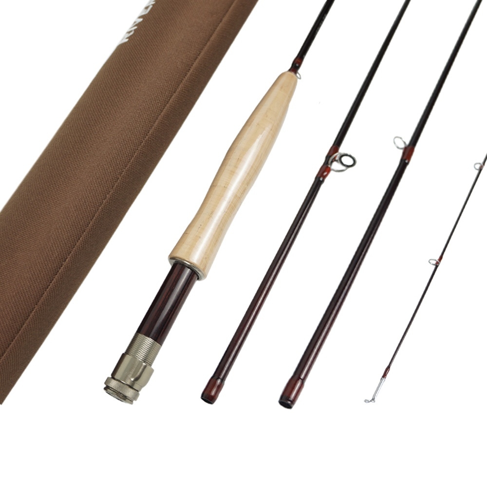 Aventik Fly Fishing rods IM8 Medium Fast Action Graphite Carbon Fly Rod  & Tube