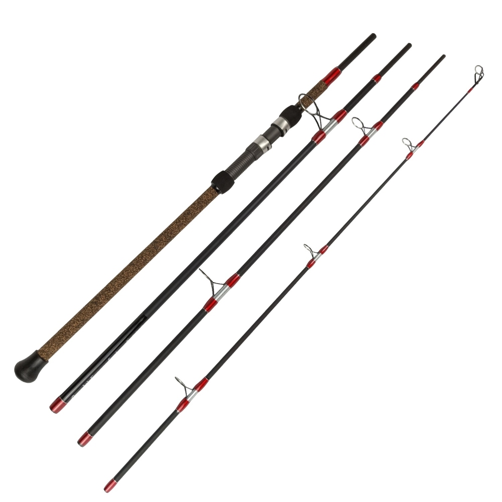 Aventik Escape 24T Carbon Travel Surf Spinning Rod 4 Pieces 9FT 15-30Ib, 1-5oz