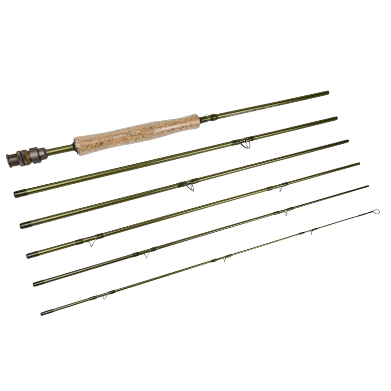 Aventik economic 6 pieces travel fly fishing rods are made of 24T 100% carbon fiber, fast action, light weight, and super compact.