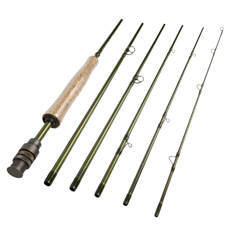 Aventik economic 6 pieces travel fly fishing rods are made of 24T 100% carbon fiber, fast action, light weight, and super compact.