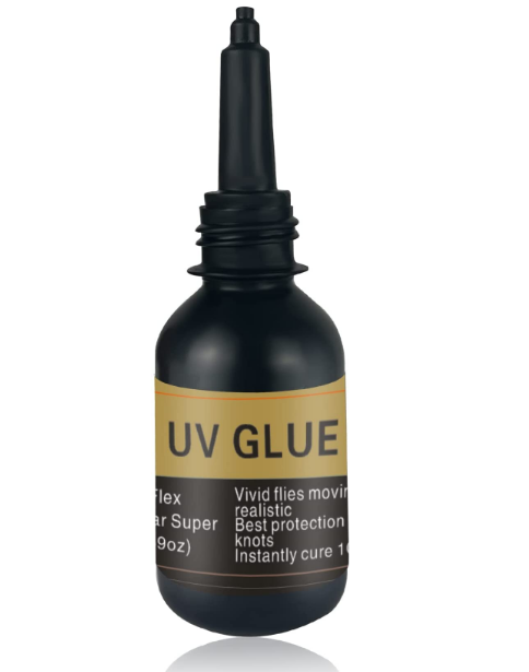 Riverruns UV Clear Glue Three Formula Thick,Thin and Super Flew +12 LED UV Power Light Fly Tying for Building Flies Flies Heads Bodies and Wings Tack Free