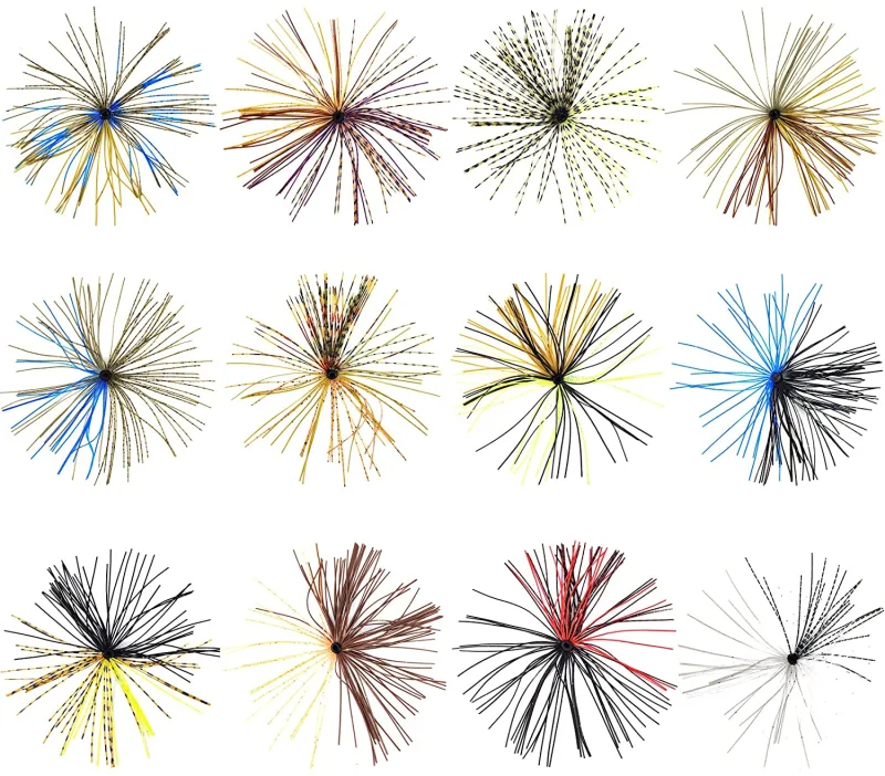 Riverruns Silicone Jig Skirts Fishing Lure Skirt Replacement for Spinnerbaits Bass Buzzbaits Fishing Jigs Fishing Lures Craw Jig Trailers Bass Skirts Casting Jigs Football