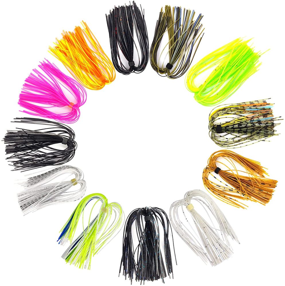 Riverruns Silicone Jig Skirts Fishing Lure Skirt Replacement for Spinnerbaits Bass Buzzbaits Fishing Jigs Fishing Lures Craw Jig Trailers Bass Skirts Casting Jigs Football