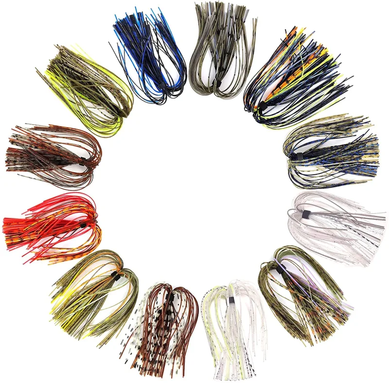 Riverruns Silicone Jig Skirts Fishing Lure Skirt Replacement for Spinnerbaits Bass Buzzbaits Fishing Jigs Fishing Lures Craw Jig Trailers Bass Skirts Casting Jigs Football