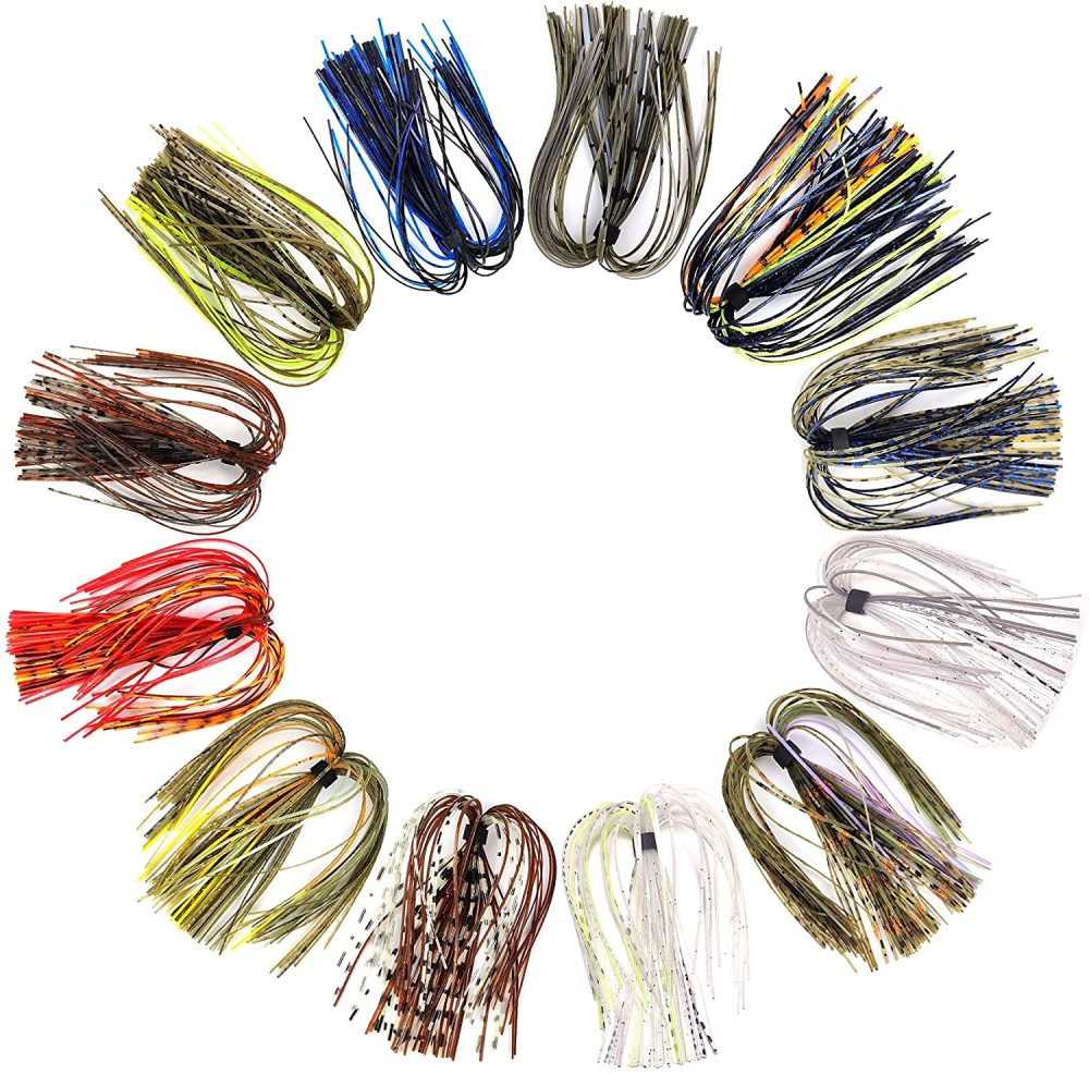 Riverruns Silicone Jig Skirts Fishing Lure Skirt Replacement for Spinnerbaits Bass Buzzbaits Fishing Jigs Fishing Lures Craw Jig Trailers Bass Skirts Casting Jigs Football
