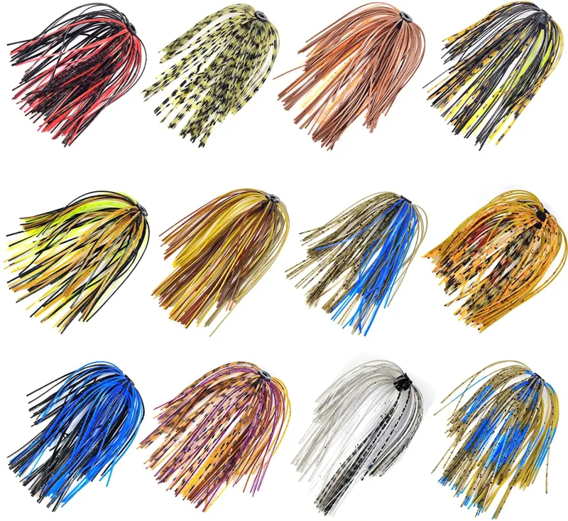 Riverruns Silicone Jig Skirts Fishing Lure Skirt Replacement for Spinnerbaits Bass Buzzbaits Fishing Jigs Fishing Lures Craw Jig Trailers Bass Skirts Casting Jigs Football