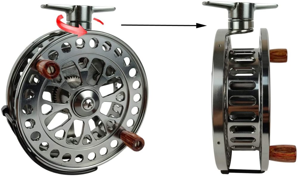 Roll over image to zoom in Z Aventik 2nd Generation High Reel Feet Center-Pin Floating Reel Aluminum Easy Line Through Fishing Reel