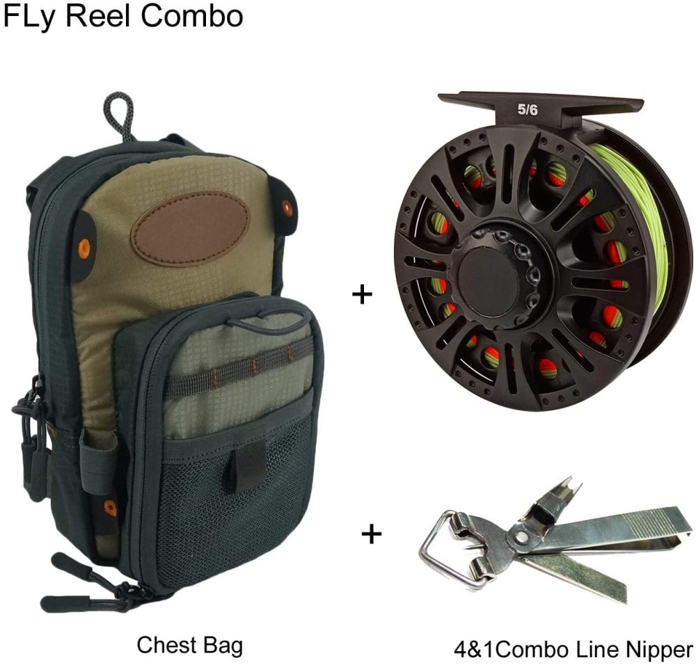 Aventik HVCE Graphite Fly Reel Center Drag System Classic III Graphite Large Arbor Sizes 3/4, 5/6, 7/8 Fly Fishing Reels