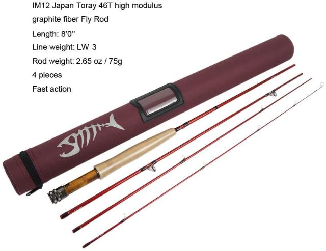 Aventik Z Short & Light Ultra Light IM12 Fly Rods 7'6'' LW2, 8'0'' LW3, 8'6'' LW4, All in 4 Pieces Fast Action Super Compact Freshwater Fly Rods
