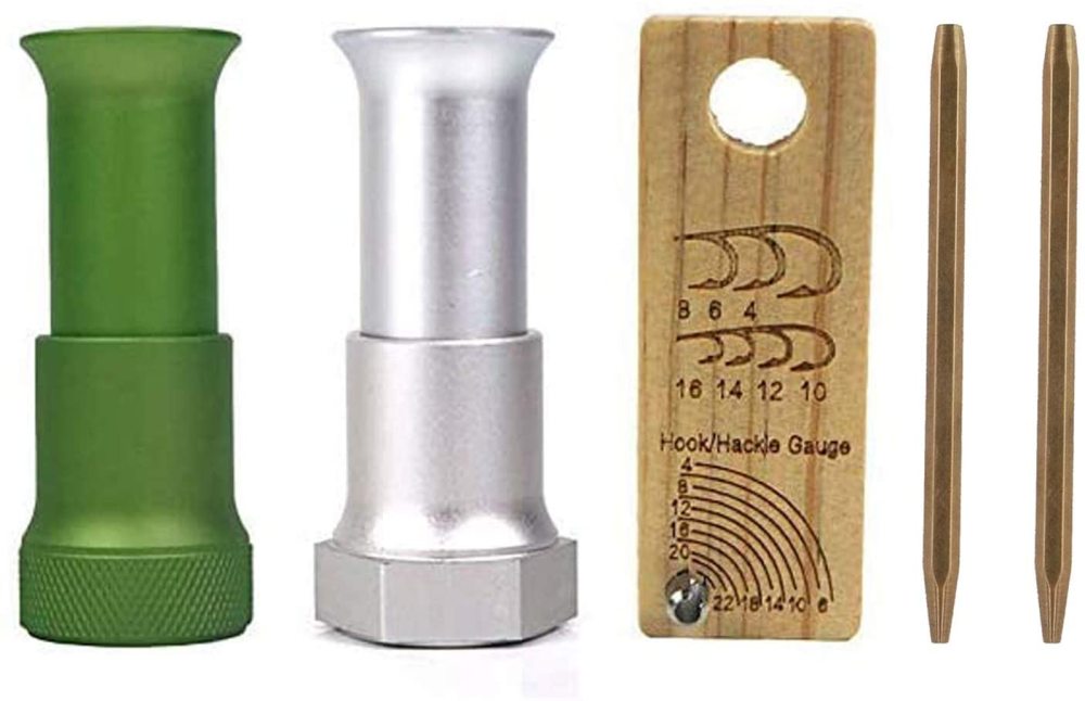Aventik Hair Stacker Fly Tying Tools and Wooden Hook Size Gauge Measure Tool, Fly Tying