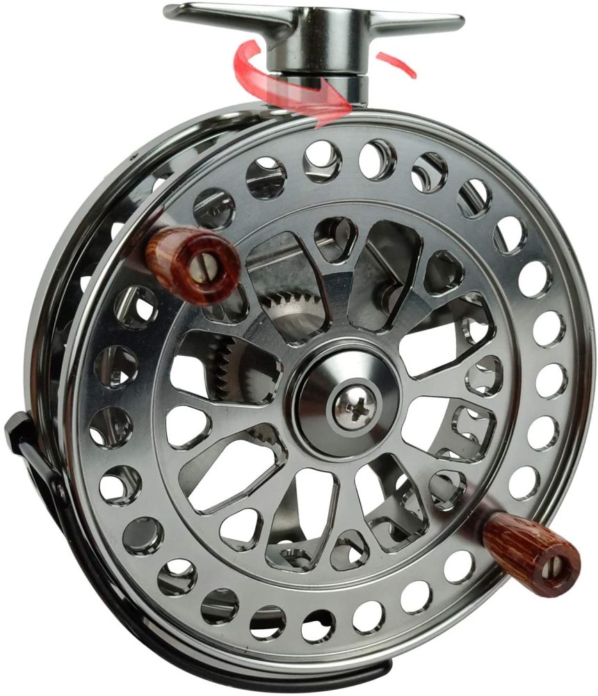 Aventik 2nd Generation High Reel Feet Center-Pin Floating Reel Aluminum Easy Line Through Fishing Reel
