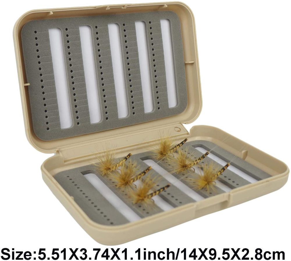 2pcs Aventik Fly Fishing Boxes Fishing Tackle Storage Case Trays Hook Box with Foams or with Compartments 5.51X3.74X1.1inch/14X9.5X2.8cm