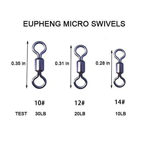 Eupheng 150pcs Quick Change Fly Fishing Snaps Stainless Steel, Fishing swivels, Fast Easy & Secure, Hook Snaps for Flies, Jigs, Lures, Great Value Pack