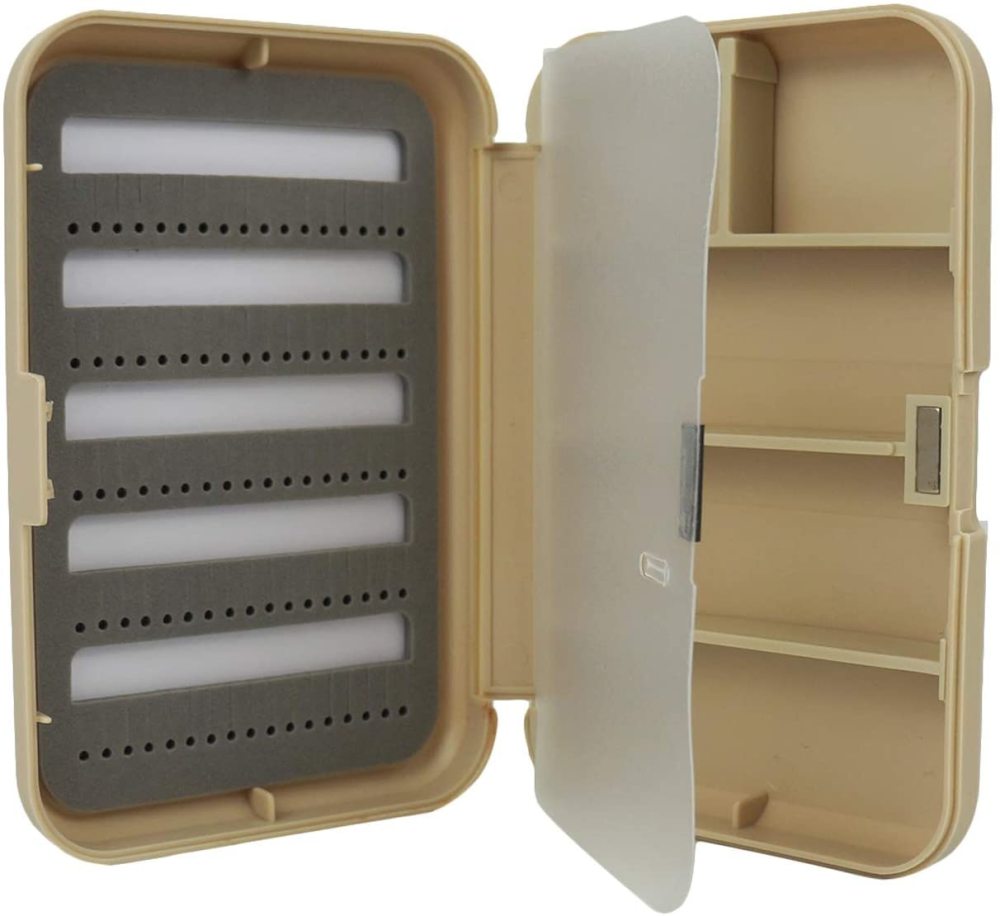 2pcs Aventik Fly Fishing Boxes Fishing Tackle Storage Case Trays Hook Box with Foams or with Compartments 5.51X3.74X1.1inch/14X9.5X2.8cm