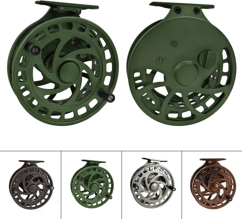 Aventik 2nd Generation High Reel Feet Center-Pin Floating Reel Aluminum Easy Line Through Fishing Reel