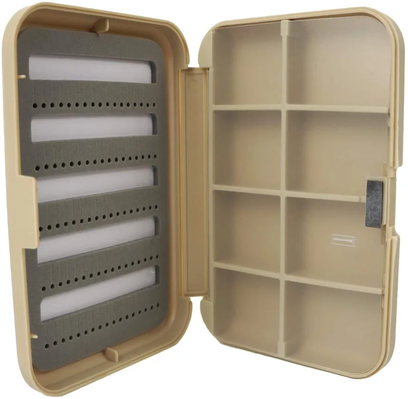 2pcs Aventik Fly Fishing Boxes Fishing Tackle Storage Case Trays Hook Box with Foams or with Compartments 5.51X3.74X1.1inch/14X9.5X2.8cm