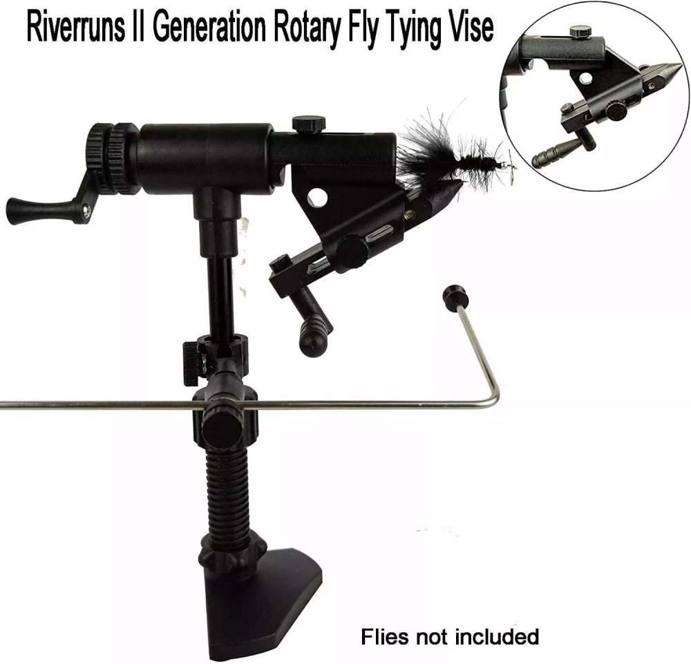 Aventik Riverruns Fly Tying Kit- Fly Tying Vise with 1 Steamer Box and 1 Pocket Fly Box, Excellent Combo for Fly Tying