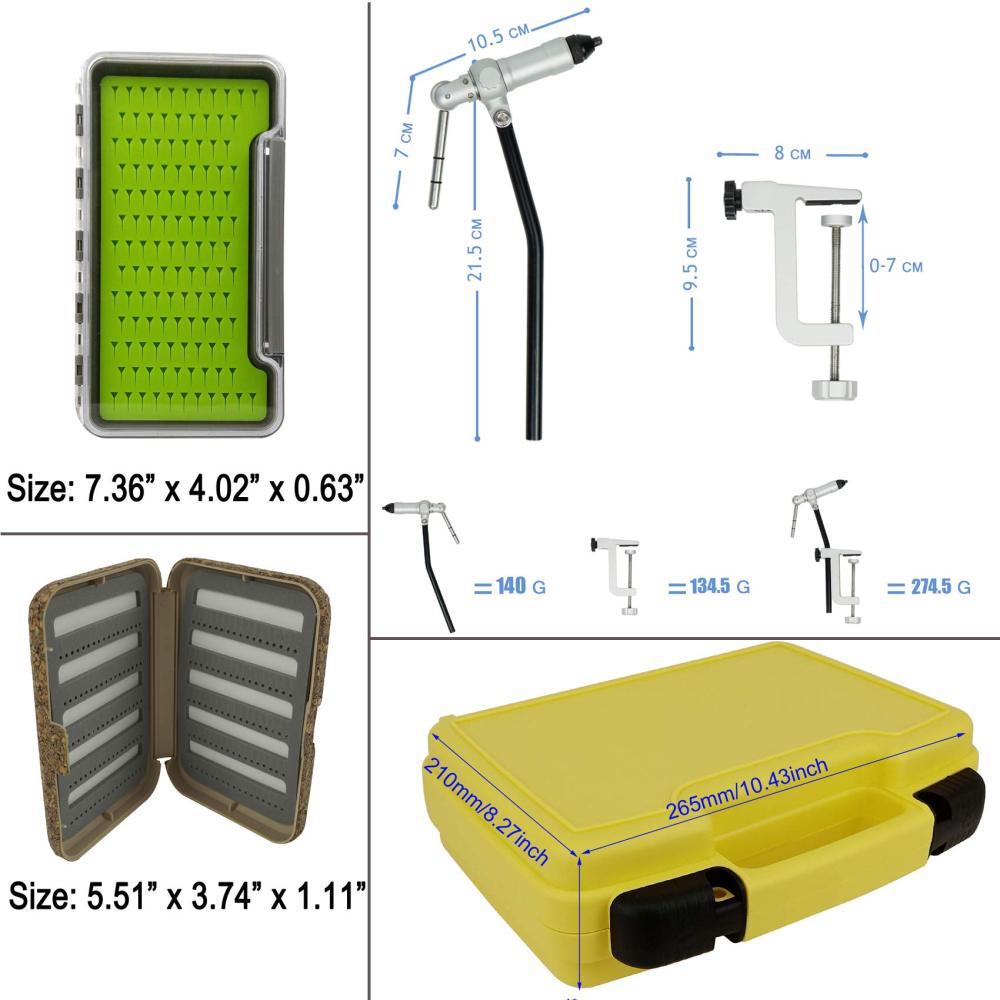 Aventik Riverruns Fly Tying Kit- Fly Tying Vise with 1 Steamer Box and 1 Pocket Fly Box, Excellent Combo for Fly Tying