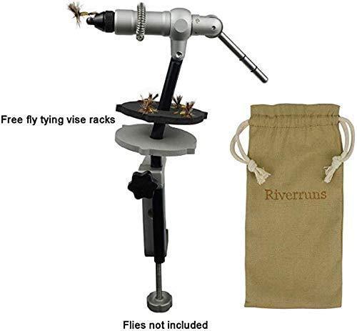 Aventik Riverruns Fly Tying Kit- Fly Tying Vise with 1 Steamer Box and 1 Pocket Fly Box, Excellent Combo for Fly Tying