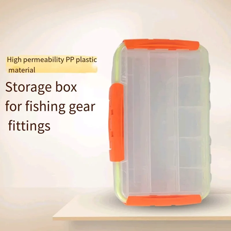 Eupheng 2pc Fishing Tackle Storage Trags Organizer Boxes Transparent Adjustable Dividers Hold Terminal Fishing Tackle and Lures Boxes 10.6''X6.6''X2''
