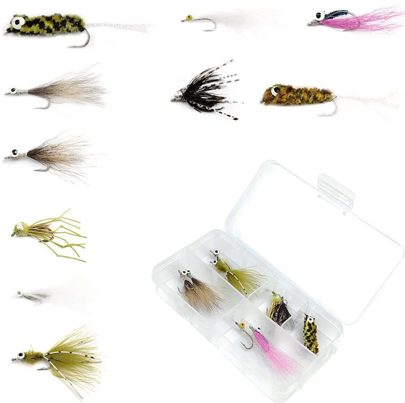 Fly Fishing Flies Wet Flies Assortment Combo Kit Handmade Fly Fishing Lures Streamer Saltwater Flies for Trout with Package Box