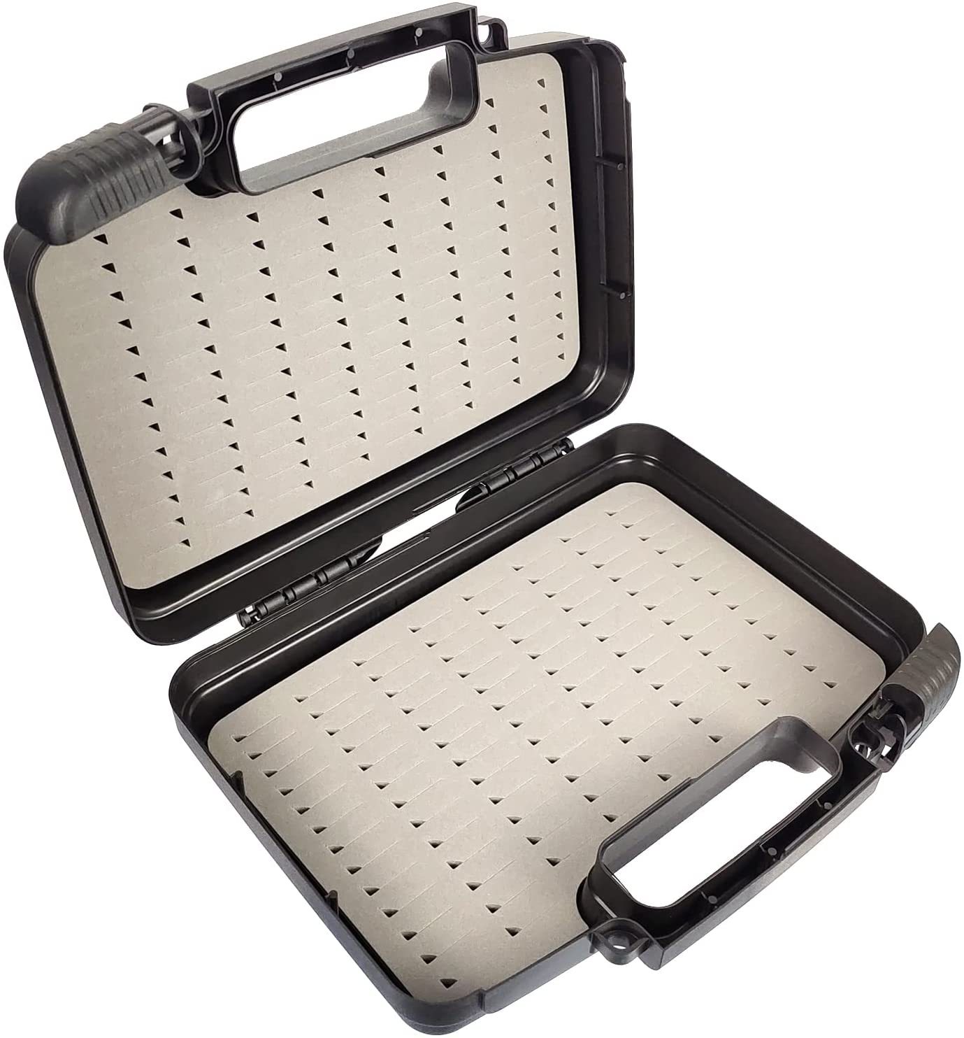Streamer Fly Boxes Click Lock Large Streamer Foams Fishing Tackle Box Boating Fishing Box 10.43X8.27X3.15inch (Boat box M-Grey)
