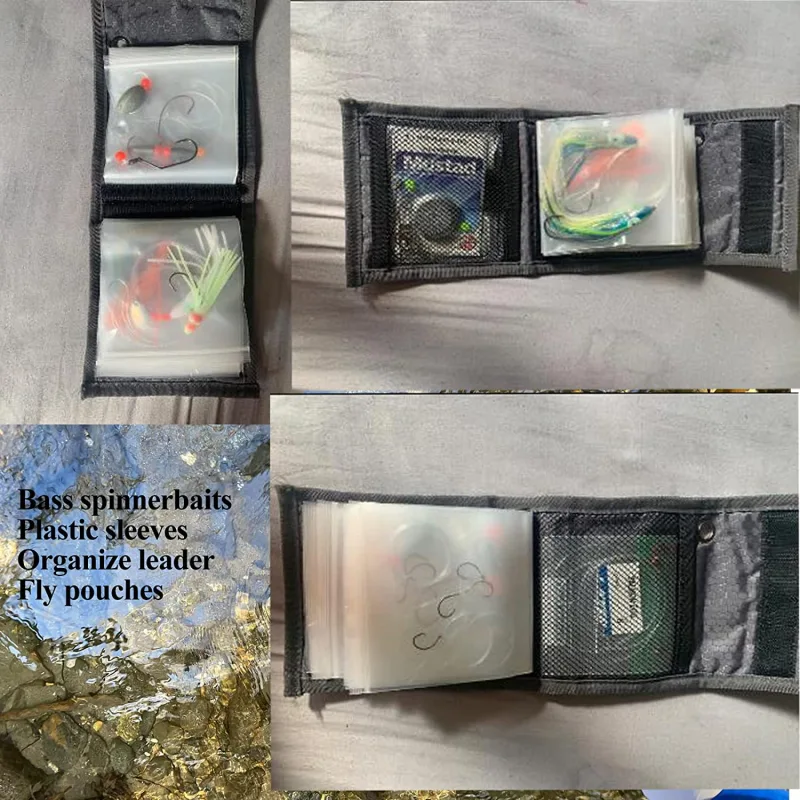 Eupheng High Grade10 Clear Pocket Leader Wallet Size 4X4 inch Fly Fishing Tippet Case Tippet Storage Fly Fishing Great for Pre-Tied Carp and Catfish Rigs with Fly Fishing Snaps