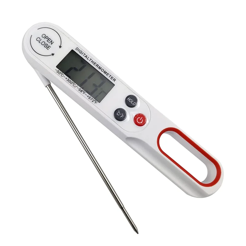 Waterproof Digital Instant-Reading Meat Thermometer Quick and Accurate Barbecue Food Thermometer with Flexible Foldable Probe, for Barbecue, Frying and Kitchen Cooking