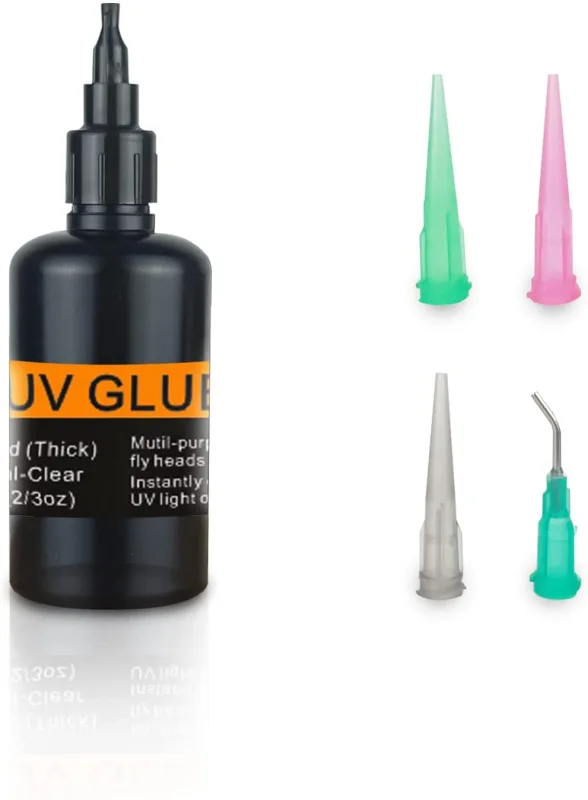 Eupheng UV Clear Glue Three Formula Thick,Thin and Super Flew with UV Power Light Fly Tying for Building Flies Flies Fly Tying Materials