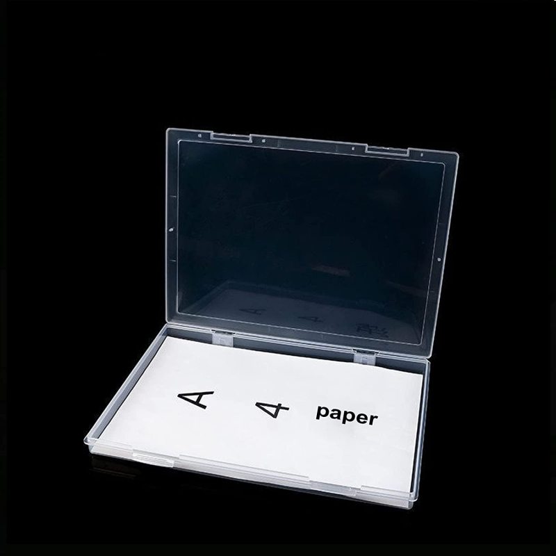2 PACK A4 Clear Plastic Paper Organizer Case Document Box Paper