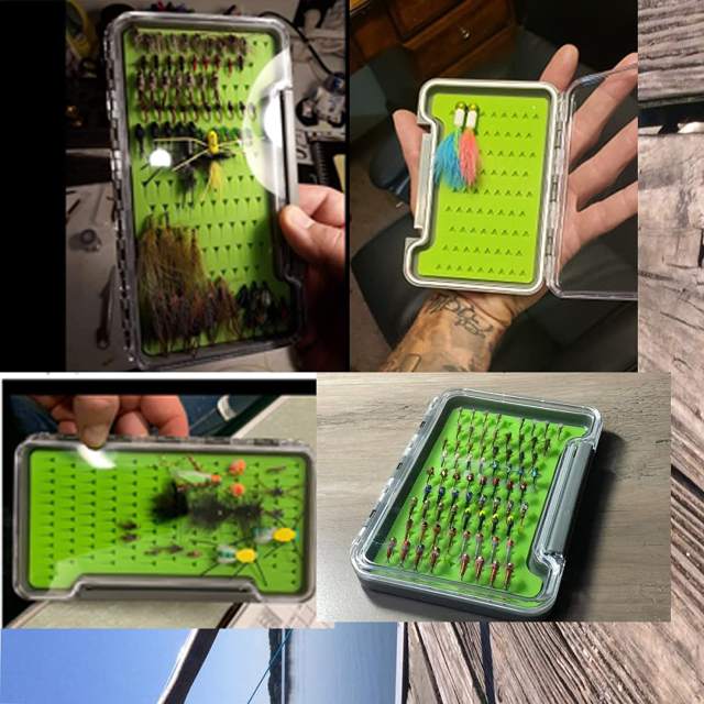 Fly Fishing Boxes Super Slim Fishing Storage Fishing Tackle Case (Easy grip foam-6.2x3.8x0.9inch)