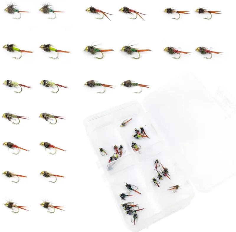 Fly Fishing Flies Wet Flies Assortment Combo Kit Handmade Fly Fishing Lures Streamer Saltwater Flies for Trout with Package Box