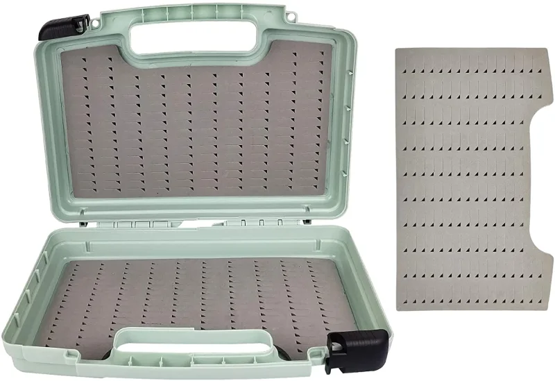 Streamer Fly Boxes Click Lock Large Streamer Foams Fishing Tackle Box Boating Fishing Box 10.43X8.27X3.15inch (Boat box M-Grey)