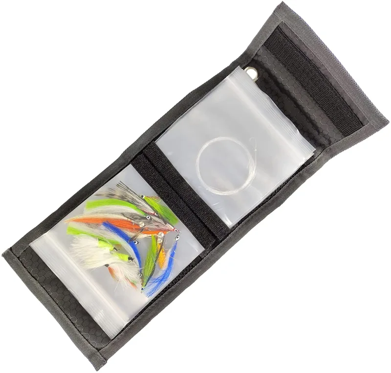 Eupheng High Grade10 Clear Pocket Leader Wallet Size 4X4 inch Fly Fishing Tippet Case Tippet Storage Fly Fishing Great for Pre-Tied Carp and Catfish Rigs with Fly Fishing Snaps