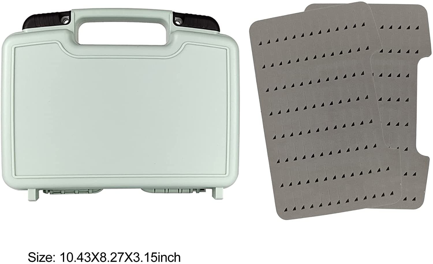 Streamer Fly Boxes Click Lock Large Streamer Foams Fishing Tackle Box Boating Fishing Box 10.43X8.27X3.15inch (Boat box M-Grey)